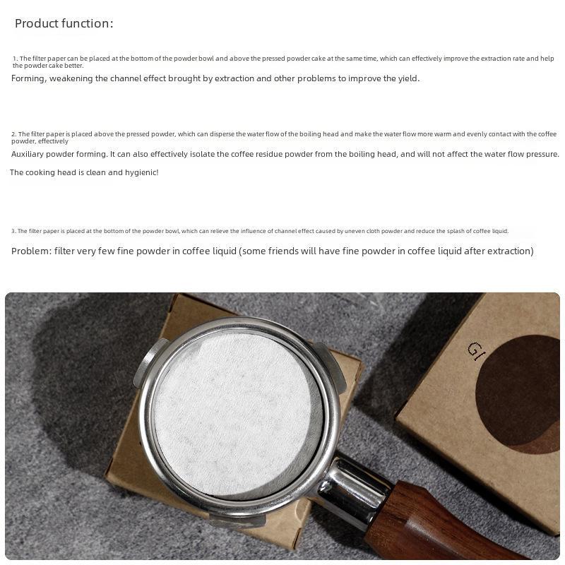 Universelt italiensk kaffemaskinfilter: Sekundær pulverbolle og vannfilterpapir (51/58mm)