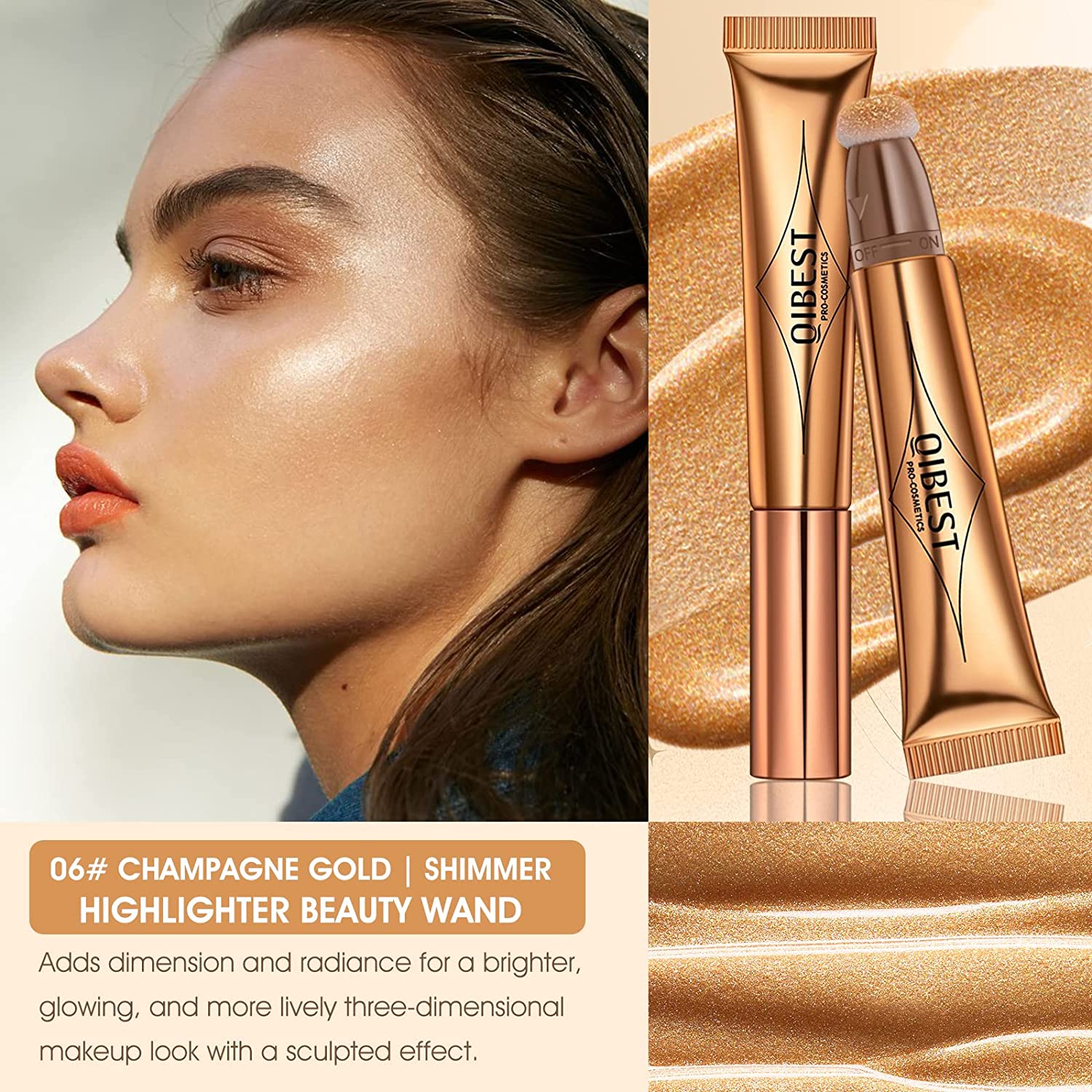 

QIBEST жидкие румяна для лица, натуральный крем, оттенок для щек, глаз, персиковые румяна, многофункциональные румяна для макияжа, контурные румяна, осветляющие щеки, косметика 06 Liquid Highlight