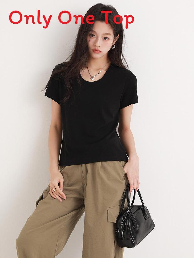Summer Women Short Sleeve T Shirt With Half Open Collar For Casual And Office Wear