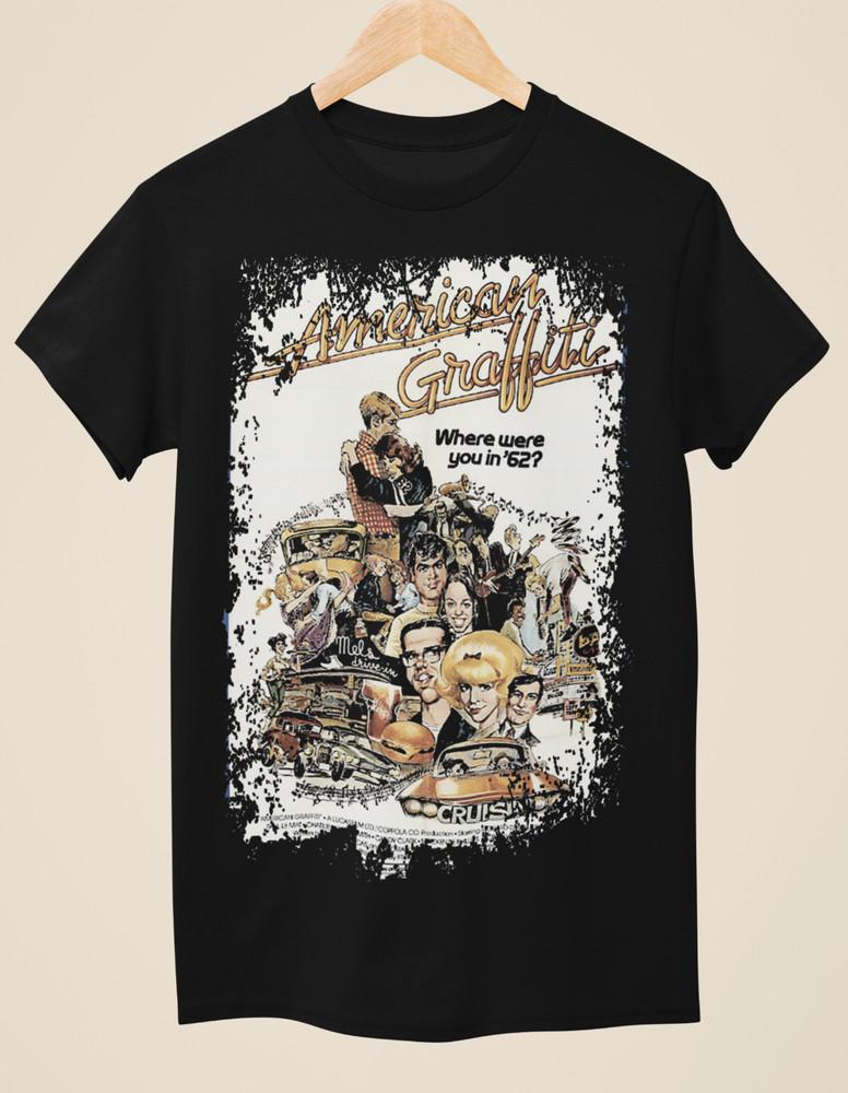

American Graffiti - Movie Poster Inspired Unisex Black T-Shirt Unisex T-Shirt M