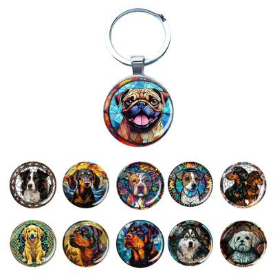 Fashion Alloy Keychain Pendant Round Metal Key Ring