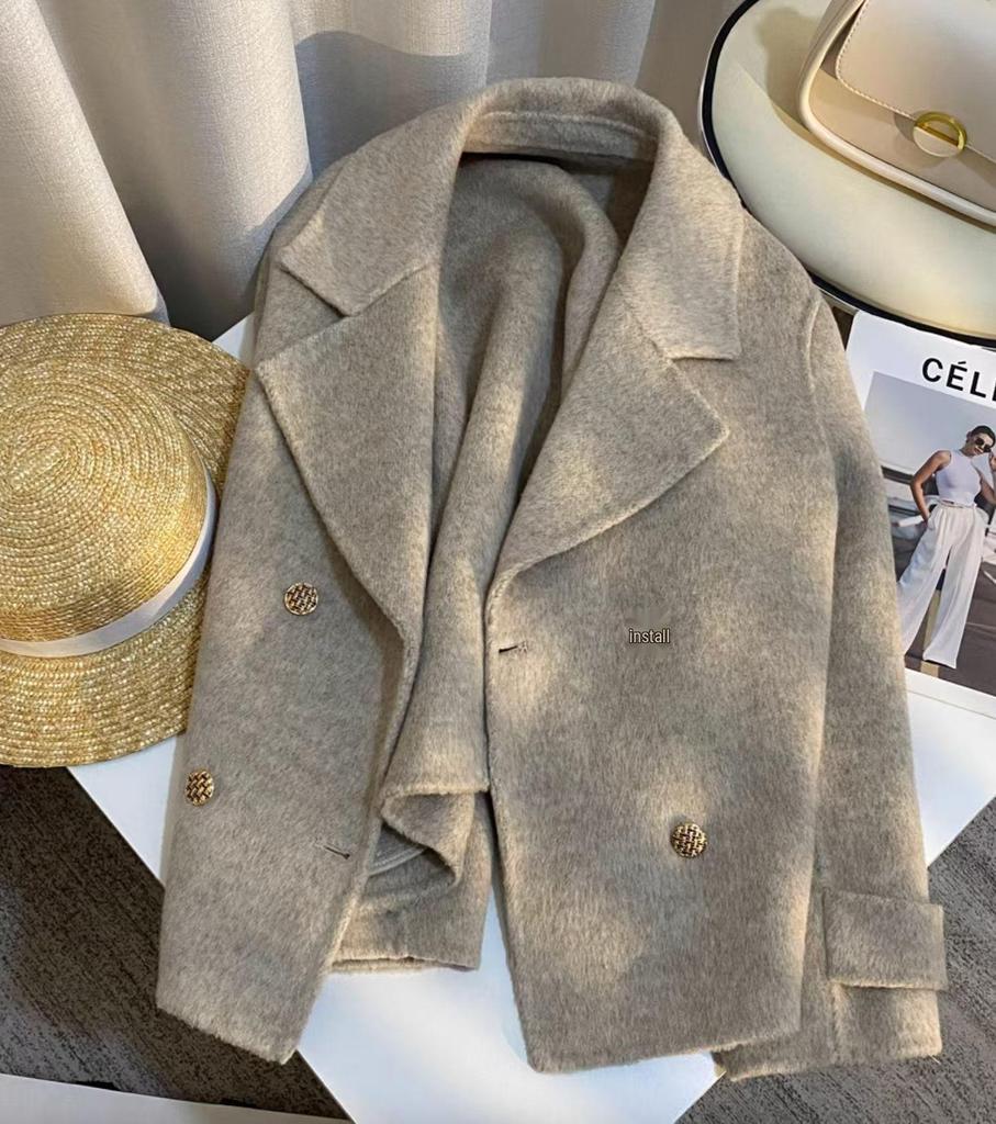 2025 High-End Double-Sided Wool Jacket with Suit Collar - Versatile Women's Fashion for Spring & Autumn