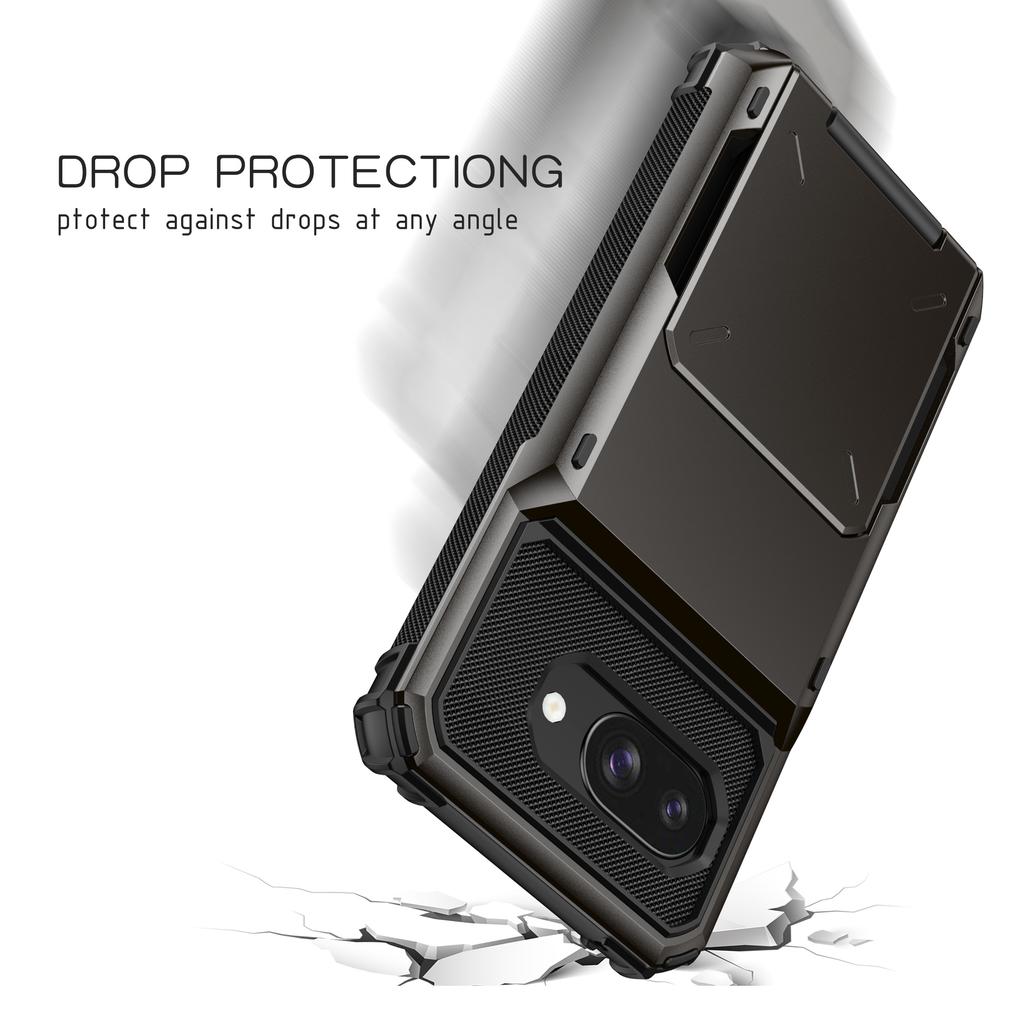 For Google Pixel 9a Case PC + TPU Dual Layer Back Phone Cover with Card Holder