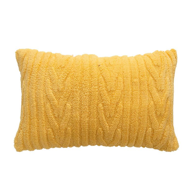 Sofa Pillow Solid Color Soft Velvet Living Room Sofa Decorative Waist Pillow Home Cushion Cover Anti-cat Scratch