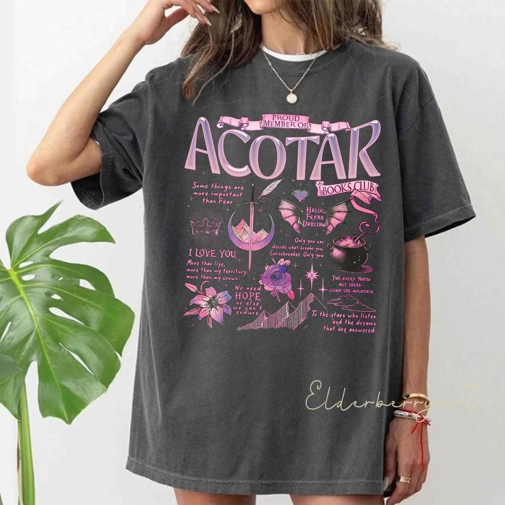 Comfort Bookish Shirt Aesthetic Tee Proud Member of ACOTAR Book Club Shirt Fantasy Book Lover Tee Sarah J Maas Fan TShirt