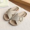 Trendy Kids Slippers Cross Strap Open-toe Boys Girls Causal Shoes Breathable Non-slip Children Platform Slippers