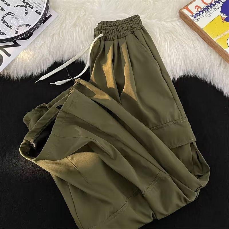 Solid Color Casual Pants Men's Spring and Autumn Trendy Brand Multi-pocket Wide-leg Overalls Men