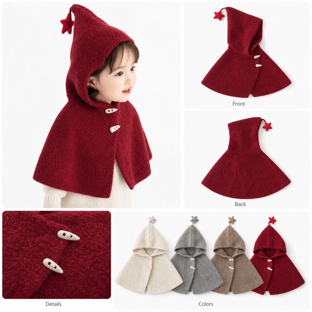 Windproof Kids Hooded Cloak Star Toddler Pullover New Hooded Cape Jacket for Toddlers