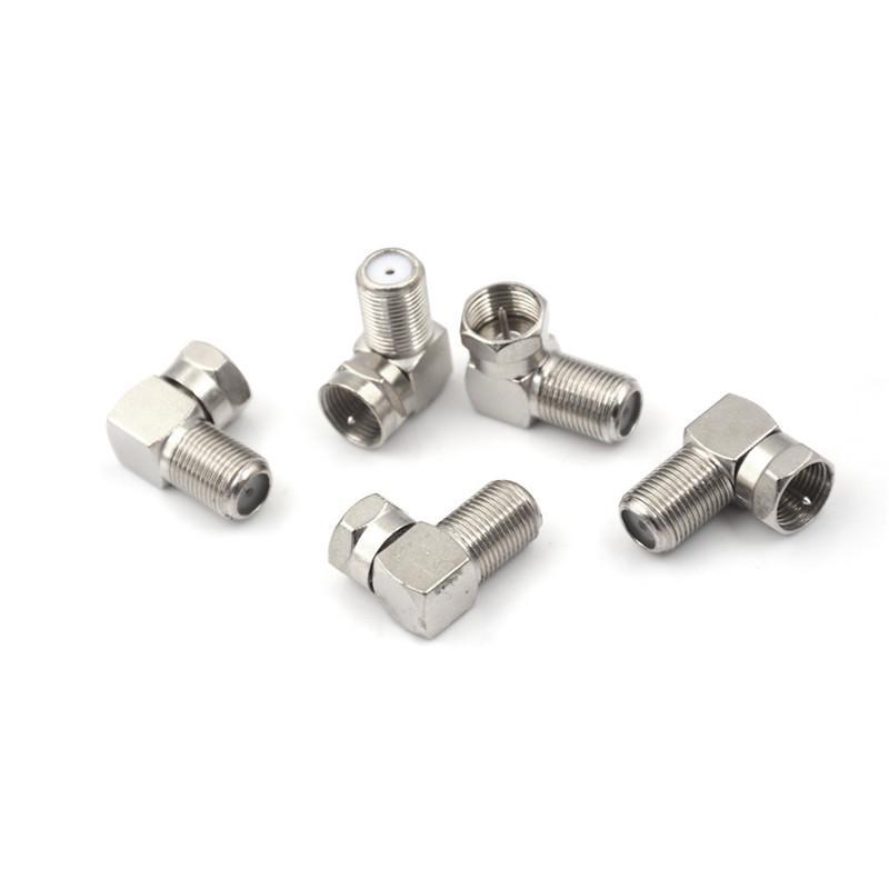 5Pcs 90 Degree F Male Female Connector Adapter Coaxial Cable Rg6 Rg59