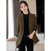 Autumn Winter Korean Fashion Solid Color Button Blazer Women Loose Casual Cardigan Suit Coat Outwear