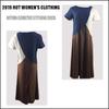 European and American Geometric Patchwork Color Block Irregular Short Sleeve Casual Dress