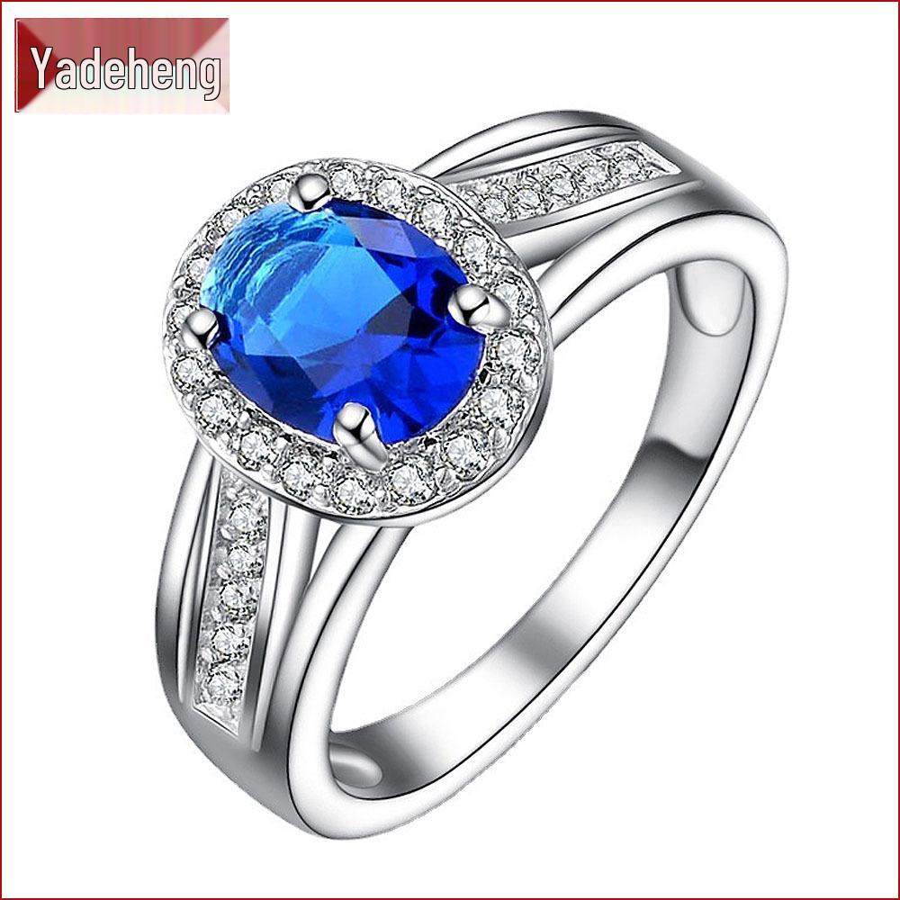 Blue Zircon Open Index Finger Ring: Simple European & American Style for Women