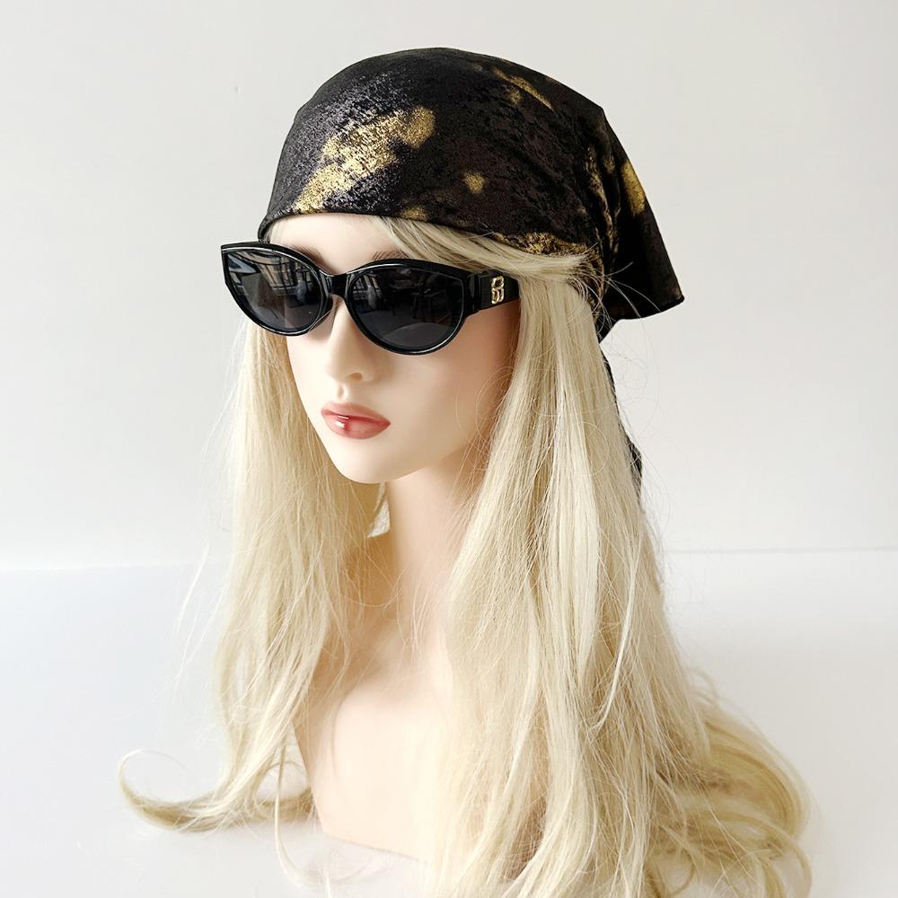 Y2K Liquid Silver Hair Scarf Hip Hop Punk Bandana Headwear Laser Color Hair Band  Girls