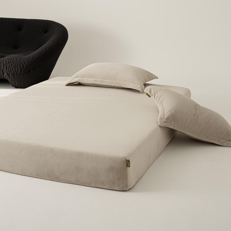 

260g Soft Matte Milk Fleece Bed/Fitted Sheet - Skin-Friendly & Warm for Autumn/Winter Pair of Pillowcases (Gift Box)