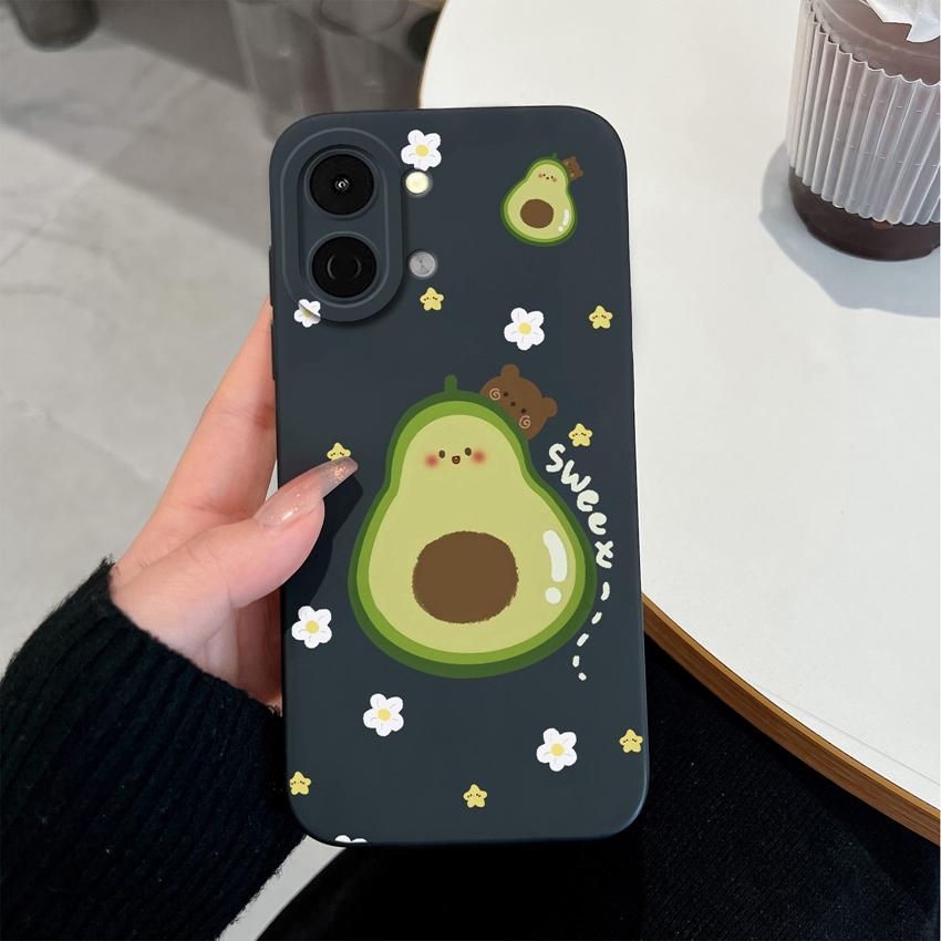 Lovely Back Cover For Tecno Spark Go 3 2 1S Pova 7 Ultra Pro Spark 40 40C 30 Phone Bags Cute Avocado Pretty Flowers Shell Soft Silicone Anti Slip Case