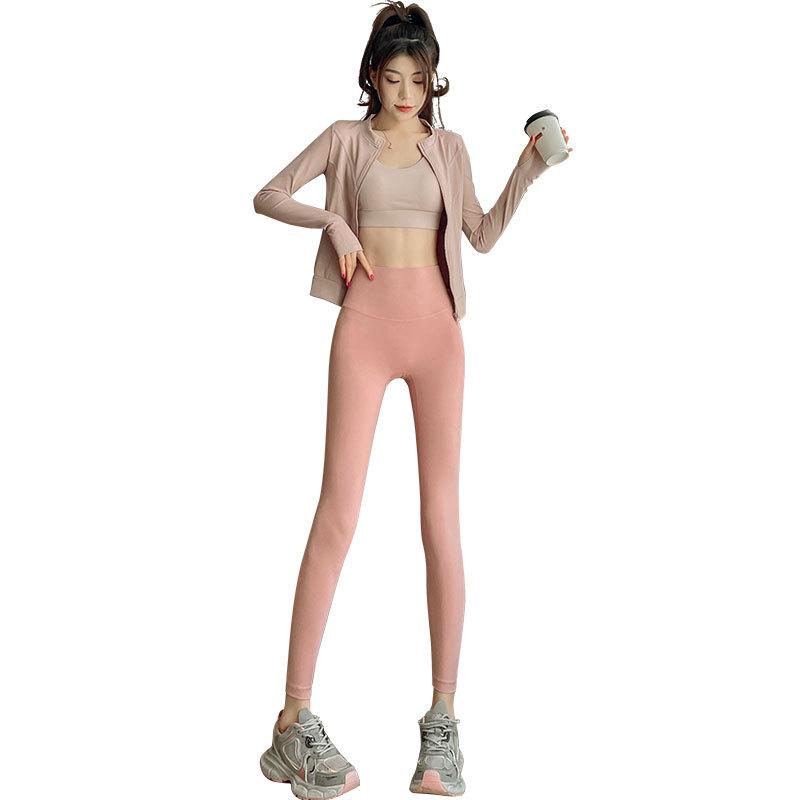 Zestaw Fitness dla Drobnych Kobiet 2024: Biała kurtka do biegania i spodnie do jogi