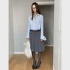 Dorothy Clothing Korean Style Long-Sleeve Curled Collar Women's Shirt