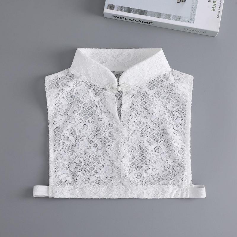Hollow Lace Chiffon Doll Cotton Fake Collar Blouse Sweater Detachable Shirt Collar False Collar Lapel Women Top Collars Decor
