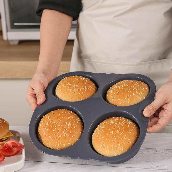 Hamburger Bun Pan Food Grade Heat-Resistant Dishwasher Safe Burger Mold Baking Pan Kitchen Accessories