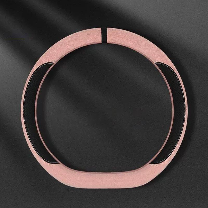 Semišový poťah na všetky ročné obdobia Poťah na volant auta Ultra tenký Protišmykový Tvar D Okrúhly Priedušný Ochranný poťah na volant auta