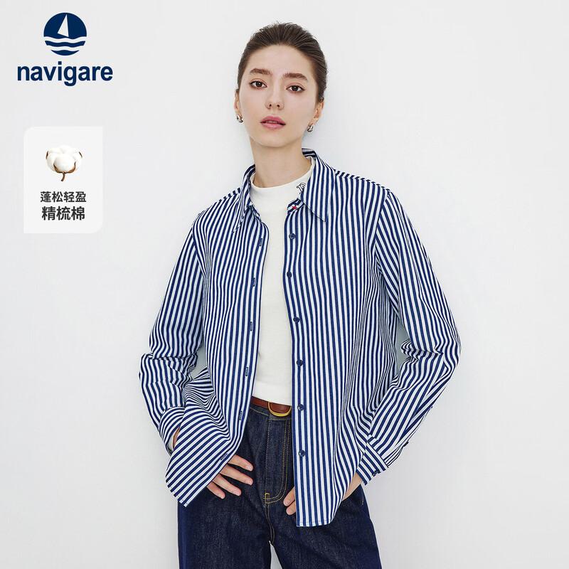 Navigare Women s Striped Denim Overshirt XL