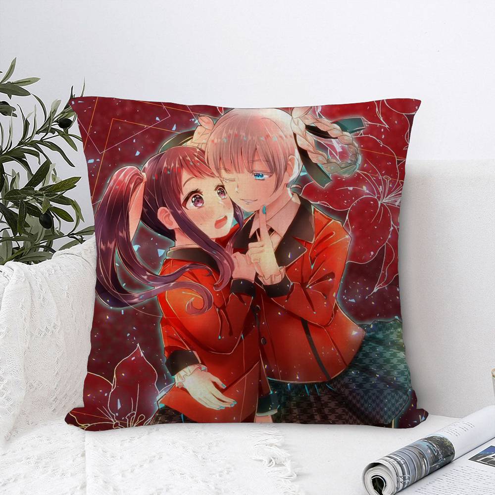 Japanese Manga Kakegurui Office Cushion Pillowcase Car Cushion Cover45X45CM Lumbar Pillowcase Sofa Pillowcover