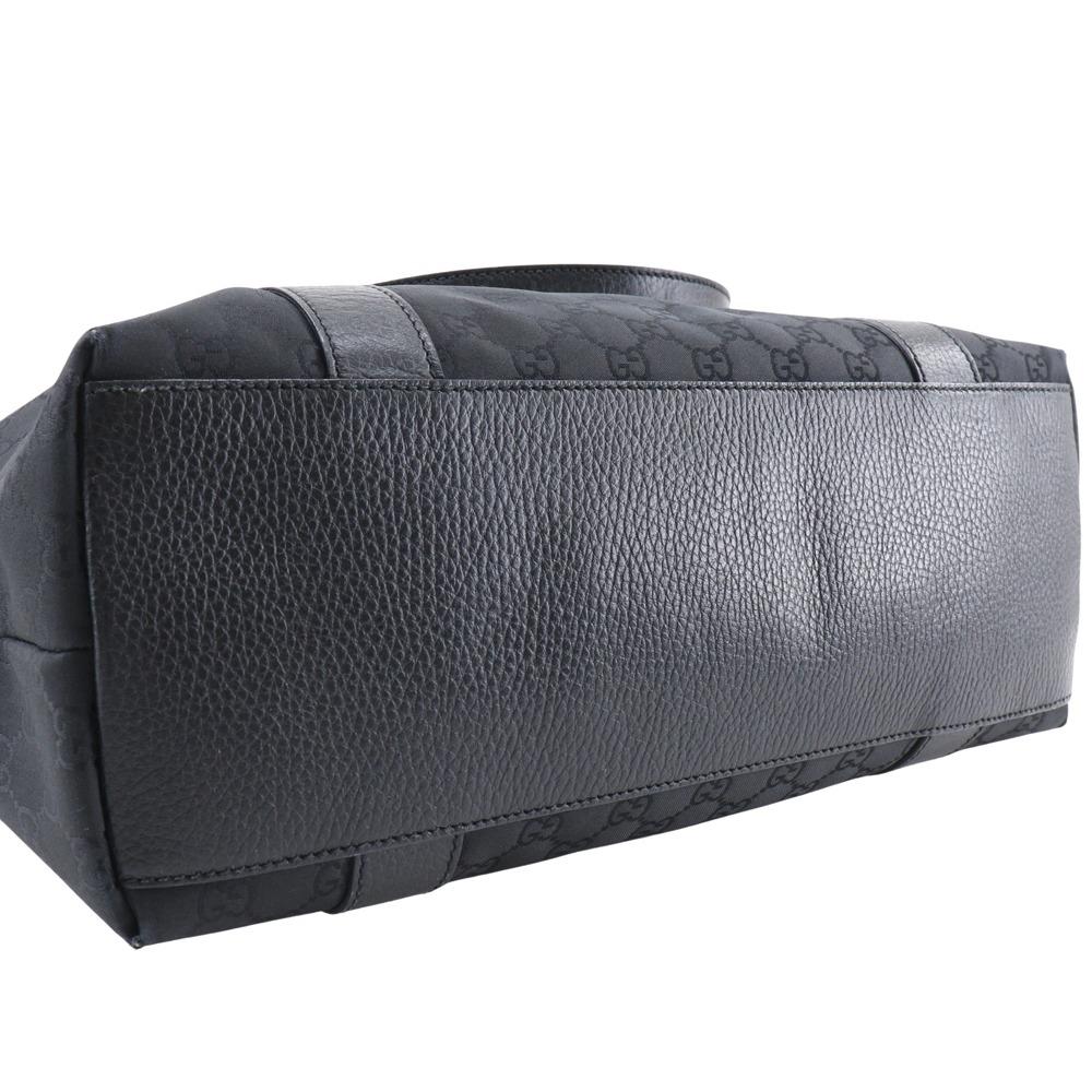 Gucci GG Tote Bag 341536 Outlet Black Nylon Canvas Unisex Used