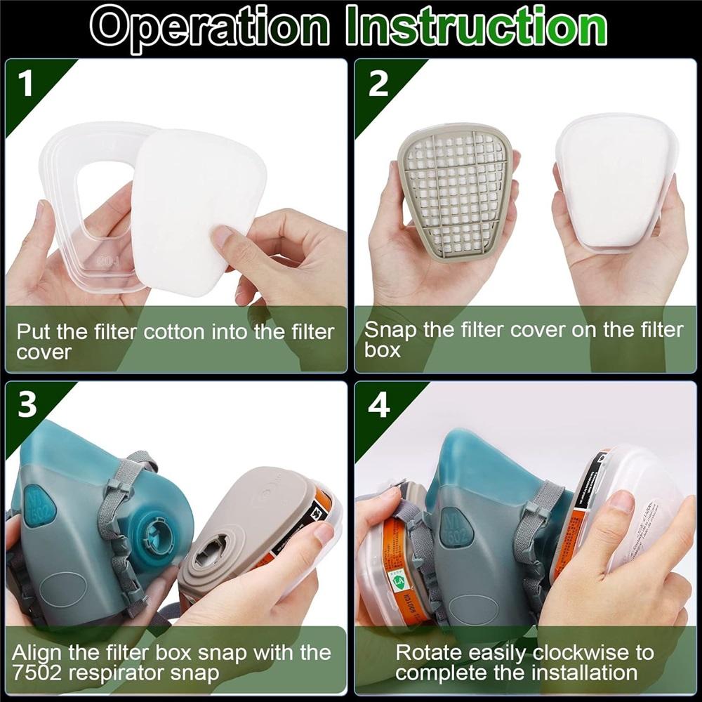 Reusable Chemical Respirator, Paint Respirator With Filter Cartridge, Widely Used For Paint, Dust, Chemicals, Epoxy Paint, Woodworking