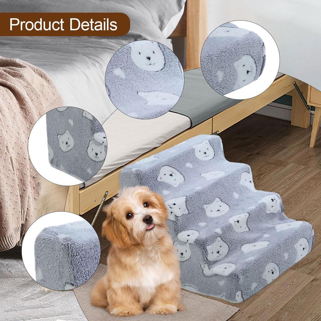 Dog Stairs Steps Comfortable Pet Climbing Staircase for Couch Sofa High Bed