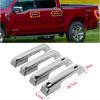 4pcs/Set Chrome Exterior Door Handle Panel Shell Cover Trim For + Ford F150