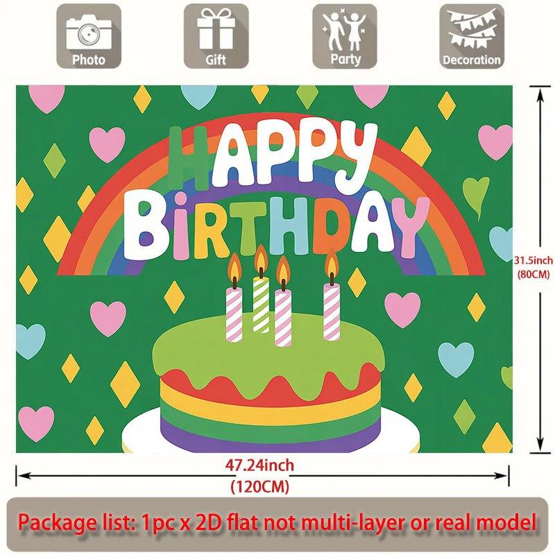 Party Backdrop Rainbow Cake Flat Candles Events Wedding Coming Ceremony Four Celebration Photo Booth Front Door Decor