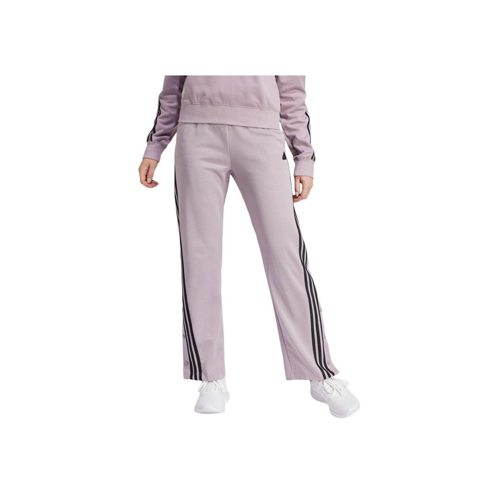 Adidas Casual Slim Fit Three Stripe Side Open Vintage Sports Button Knit Pants Women Pants Light-Purple IS0869