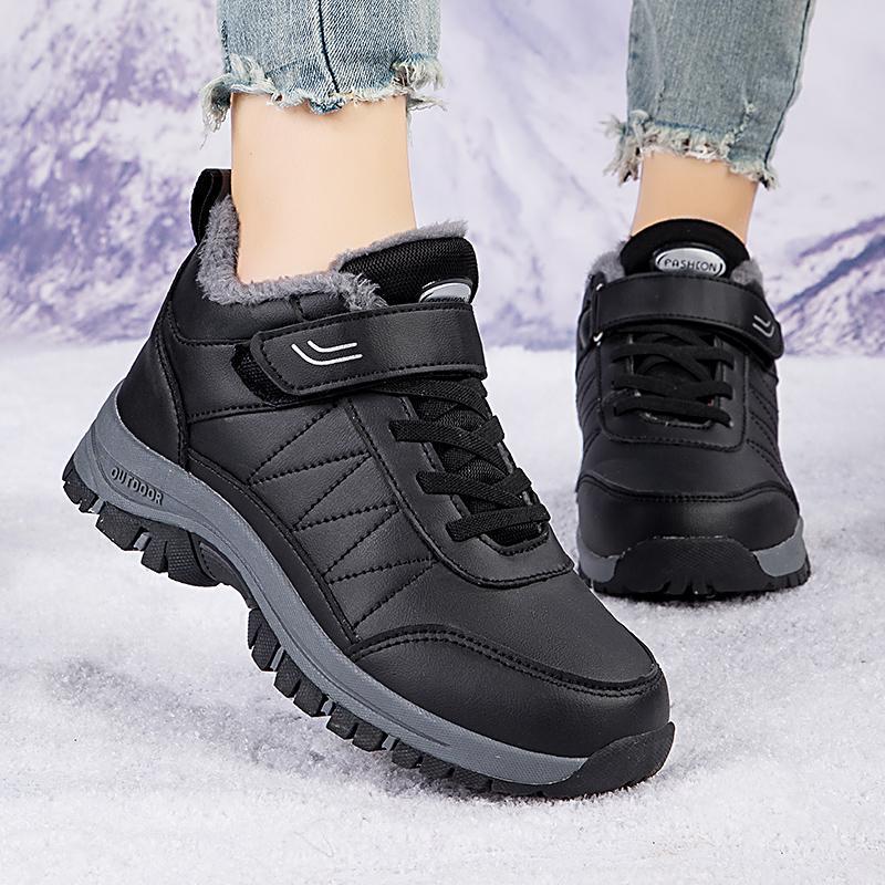Cross-Border Waterproof Leather and Cotton Walking Shoes, Large Size, Plus Velvet, Casual Unisex and Elderly. 36