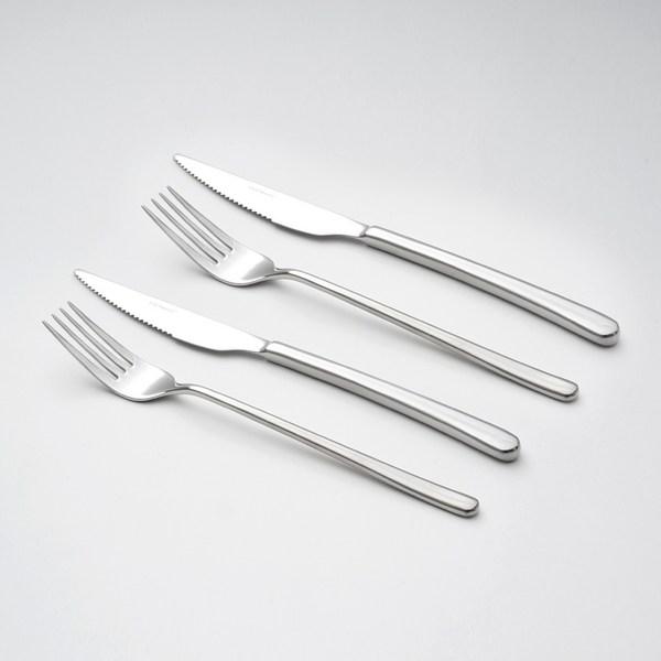 Eastmark Cutlery Steak Fork + Knife Set for 2, Dinner Fork 2p + Steak Knife 2p, 1 Set, Korean Popular Tableware