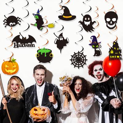 Halloween Themed Party Decoration Spiral Pendant, Haunted House Decoration Pendant In Haunted Shopping Mall