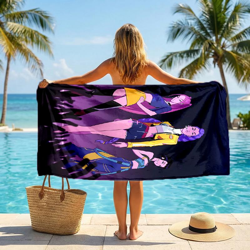 Kpop Hunter Fashion Beach Towel: Ideal for Summer Adventures Soft, absorbent and quick drying suitable for swimming and bathing