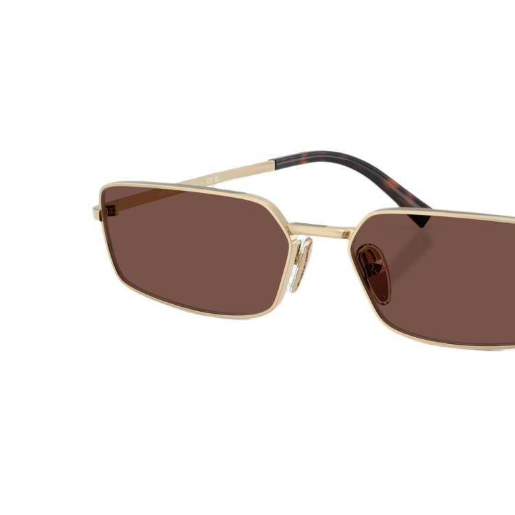 Prada Logo Rectangle Sunglasses Unisex sunglasses Gold 0PR-A60S-ZVN80T