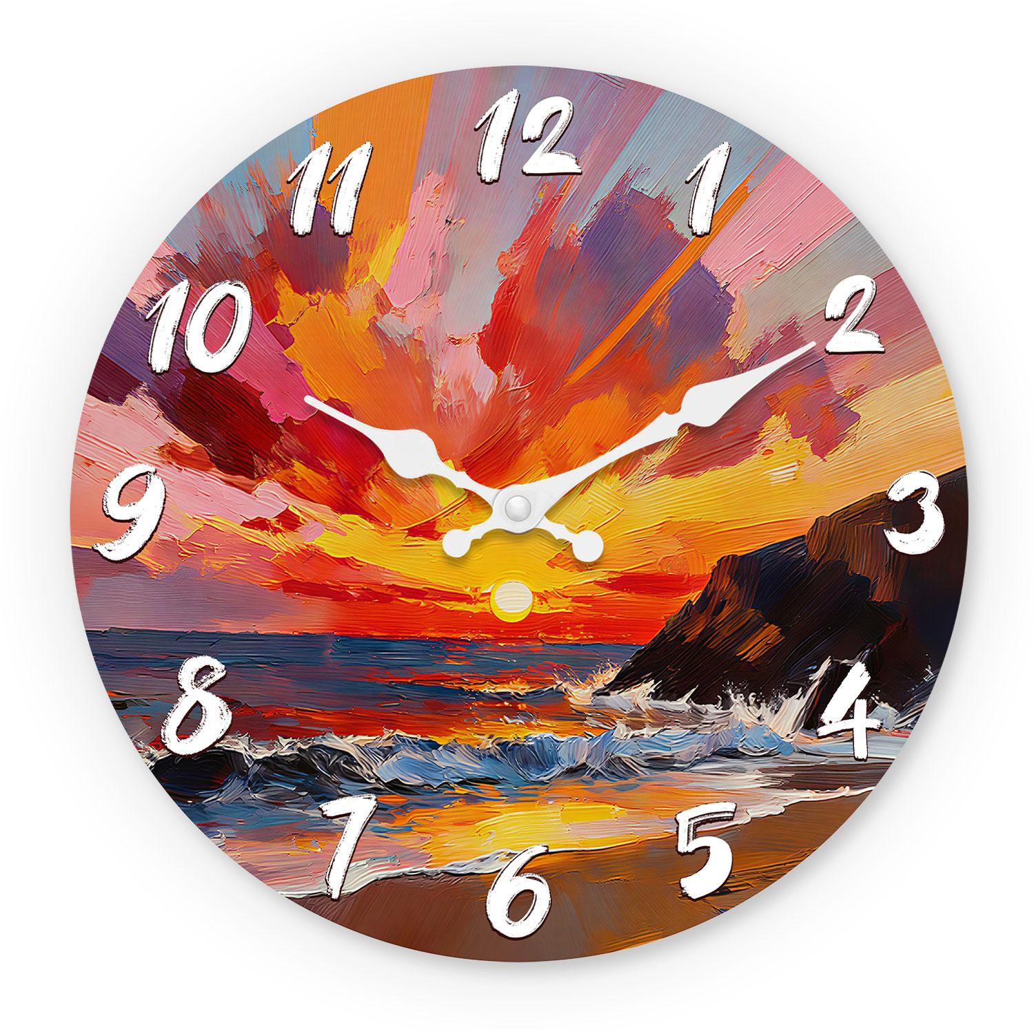 High-Quality Sea High-Quality View High-Quality Sunset High-Quality Oil High-Quality Painting High-Quality Style High-Quality Wooden High-Quality (as the picture,10Inch)