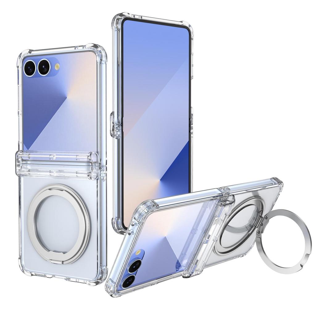 Samsung Z Flip7 FE Case: Four-Corner Drop Protection, 360° Rotating Stand, Wireless Charging Compatible for Flip6/5