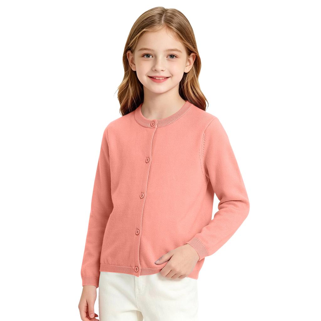 Girls Cardigan Sweater Button Front Knit Top for School Uniform, Toddler Color Warm Fall Winter Outerwear