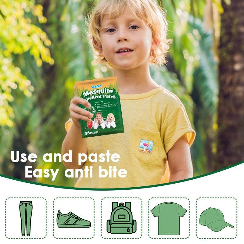 Mosquito Repellent Patches for Kids Plant Based Essential Oil 36PCS Cartoon Stickers for Summer Beach Travel Outdoors 36patches