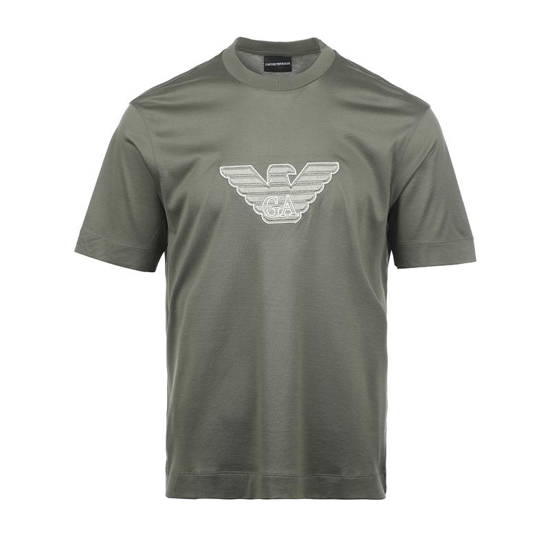 

Emporio Armani Ss25 Eagle Pattern Embroidered Short Sleeve T-Shirt Men Tops Green EM001033-AF10017-M8129 XL