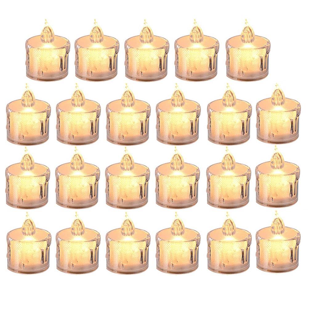 24 Pieces LED Candles Light Battery Powered Electronic Lamps Transparent ulation Tea Lights Halloween Birthday Party Home