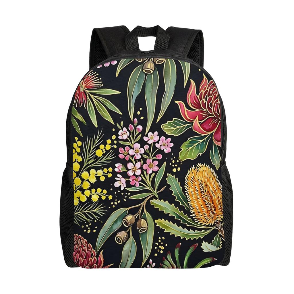 Floral Australian Floral Backpack Ladies Sporty Daily mochila Large Capacity Laptop Bag Back To School Season