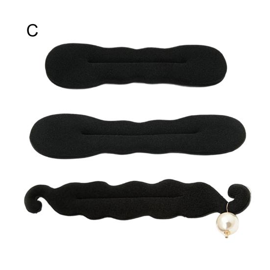 2/3Pcs Women Hair Bun Maker Sponge Faux Pearls Decor Bun