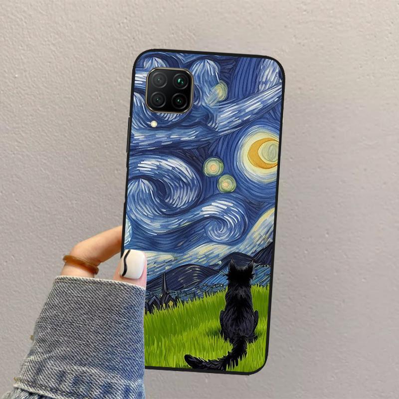 

Cat Van Gogh s The Starry Night Case For Huawei P30 P20 P40 Lite P60 Pro P Smart Nova 9 10 SE 5T 3i 7i 8i 11i Y60 Y61 Y90 Huawei P20 Lite