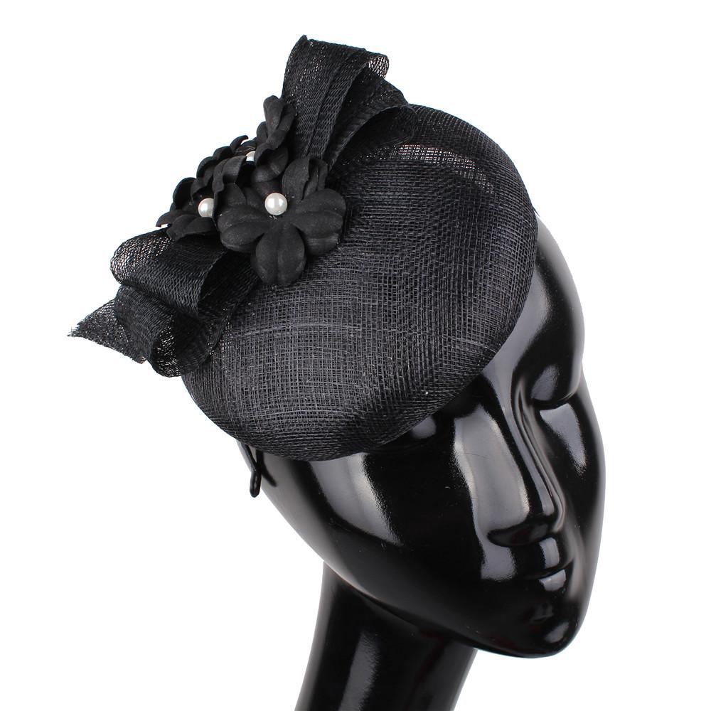 4-Layer Linen Celebrity Top Hat Headgear Handmade Bridal Horse Racing Festival Hair Accessories Hairpin British Retro Style
