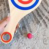 Juego de Paleta y Pelota de Madera con Cuerda Elástica Palas de Madera con Pelota Coordinación Mano-Ojo