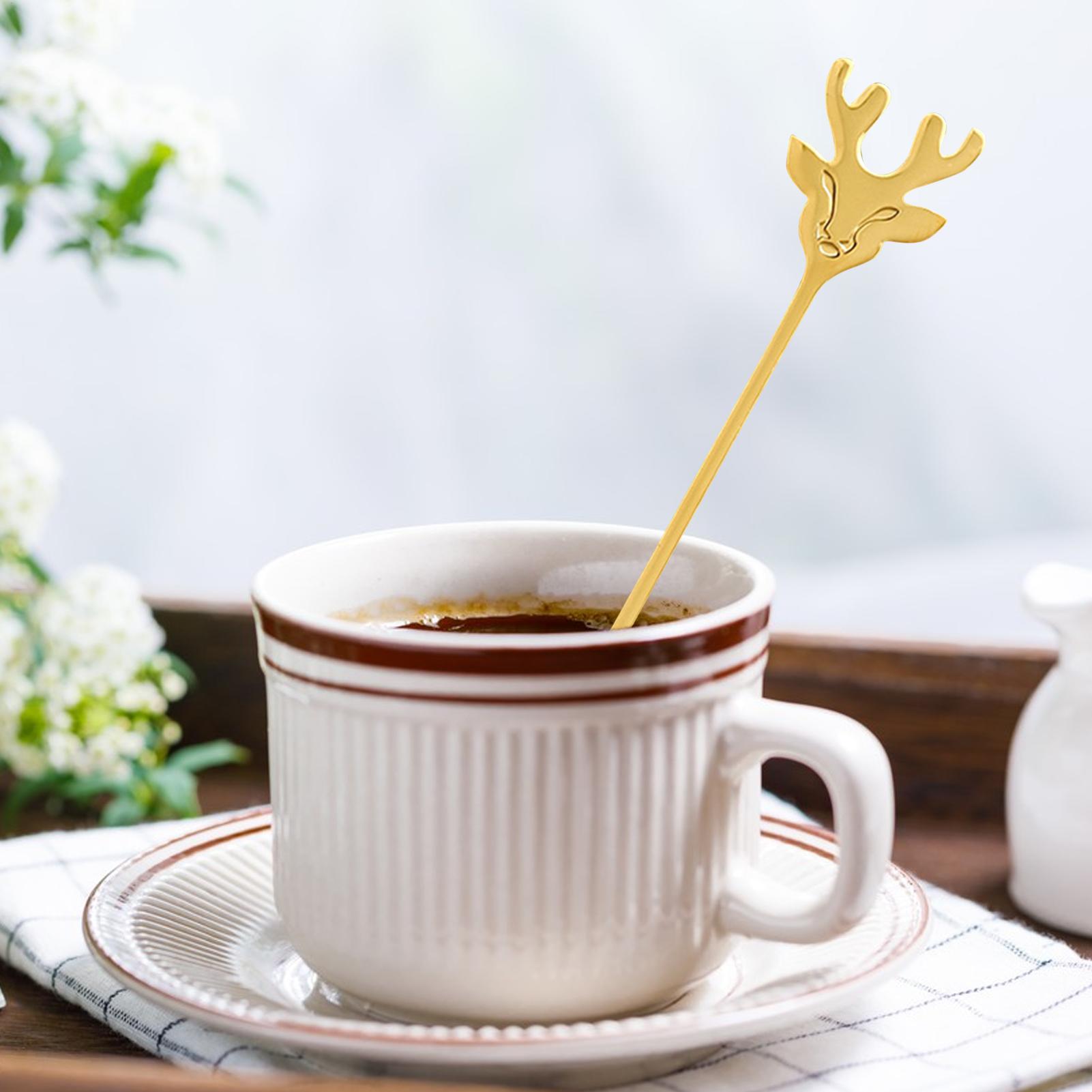 Tea Spoons 4 Pieces Christmas Stainless Steel Stir Spoons Decorative Teaspoons Set For Dessert Eating Cooking Cream Coffee China Mainland