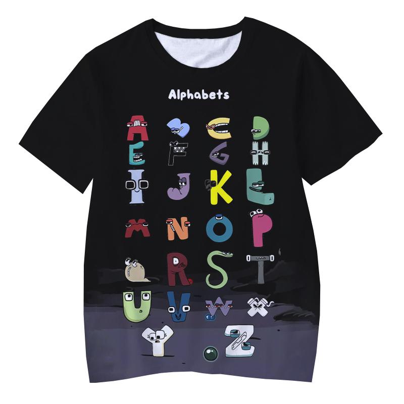 Magliette Divertenti Cartone Animato Gioco Alphabet Lore Stampa 3D Streetwear Ragazzi Ragazze Moda Casual Maglietta Oversize Bambini Ragazzo Ragazza T-shirt Top